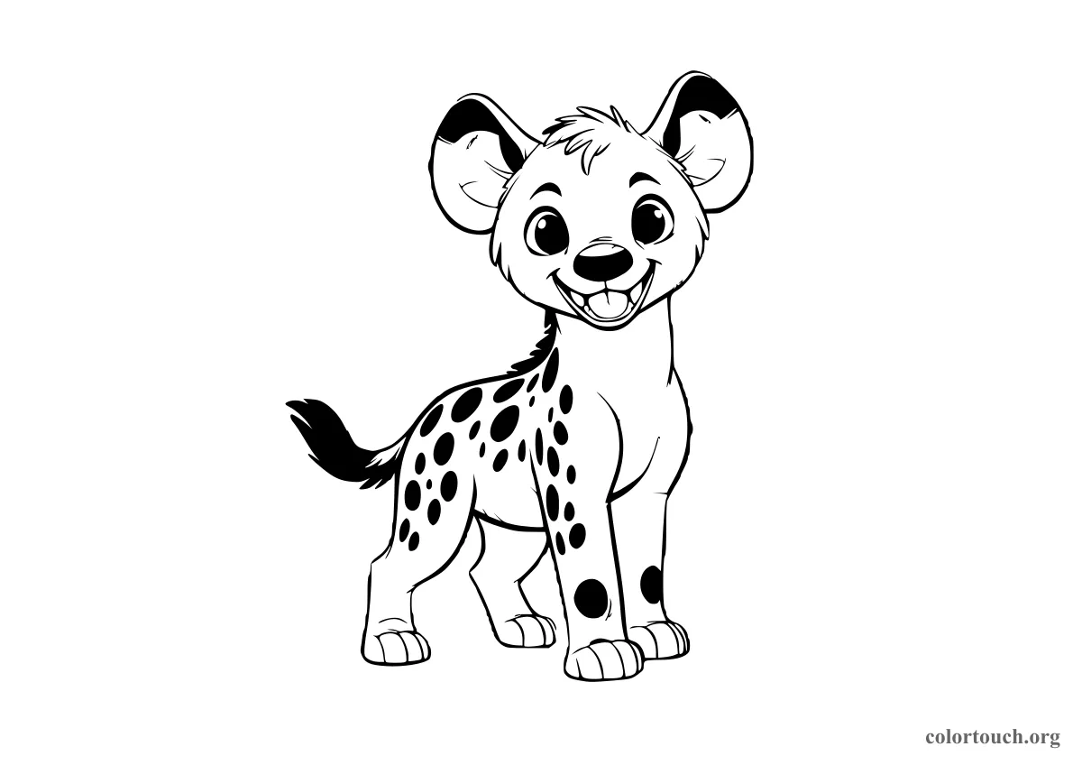 Hyena Cub Coloring Page
